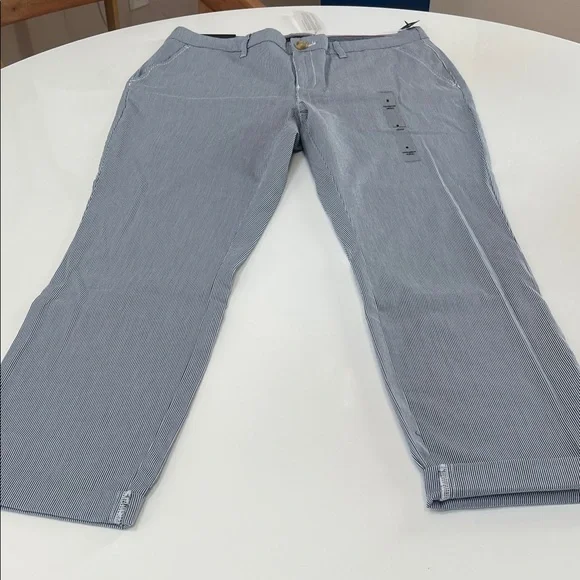 #188 Women’s capri Blue Striped Pants Tommy Hilfiger NWT - Picture 4 of 11